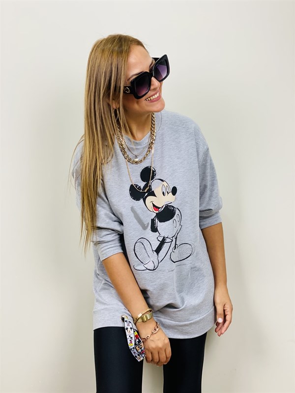 Gri Mickey Mouse Sweatshirt