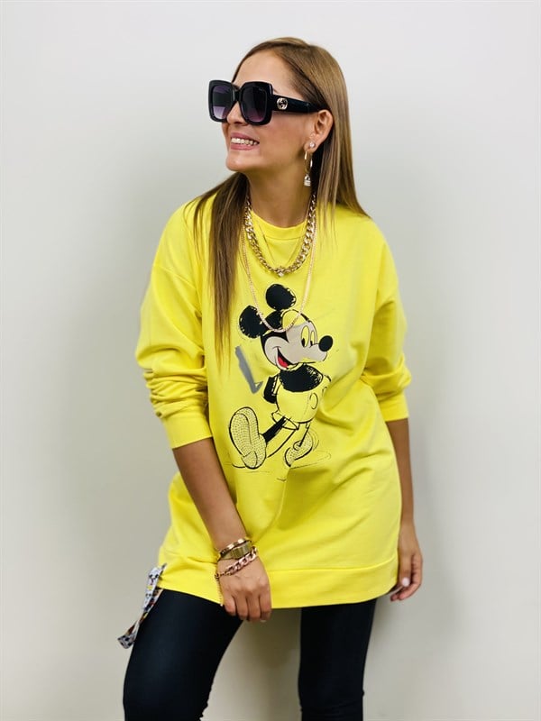 Sarı Mickey Mouse Sweatshirt