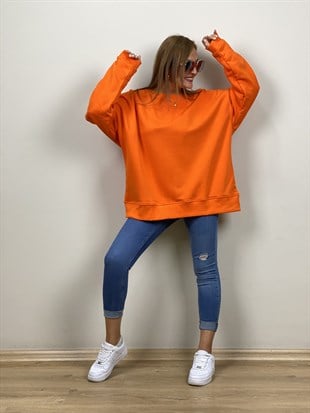 Orange Oversize Sweatshirt