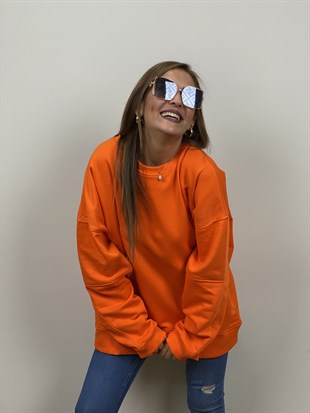 Orange Oversize Sweatshirt